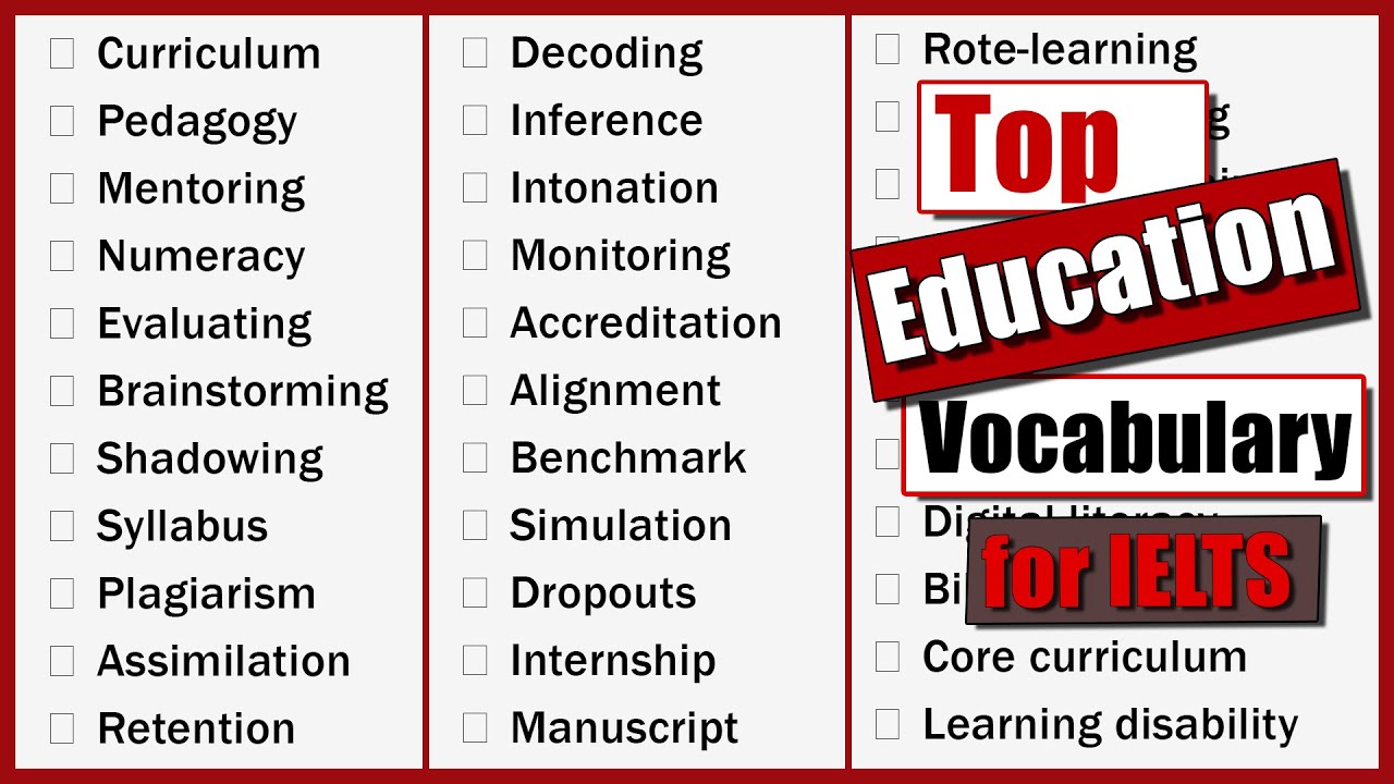 Advanced Education Vocabulary for IELTS, TOEFL, PTE | C1 C2 Level English