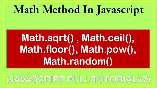 Download the video "#javascriptinhindi 7 | math object in javascript | random, sqrt, pow, ceil, floor functions in js"
