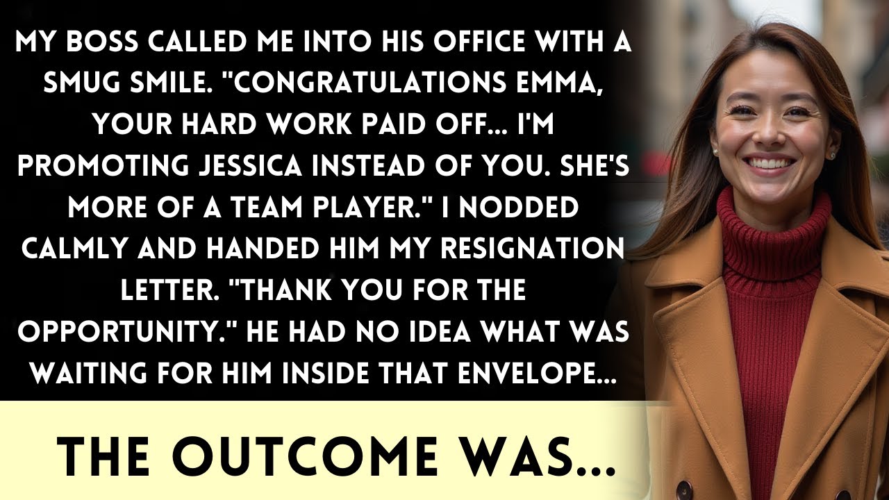 My boss promoted my lazy coworker instead of me. Then he saw what I hid in my resignation letter...