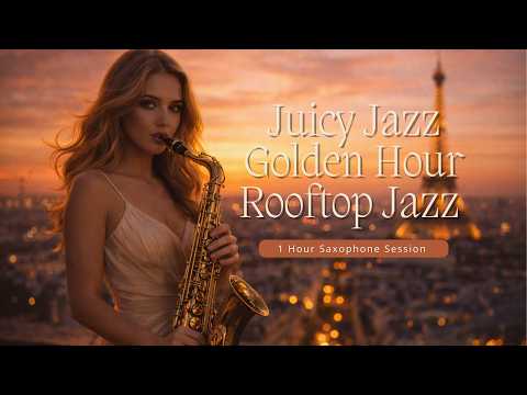 [ 1 HOUR ] Juicy Jazz Paris Golden Hour | Elegant Rooftop Sax & Luxury Jazz Mood