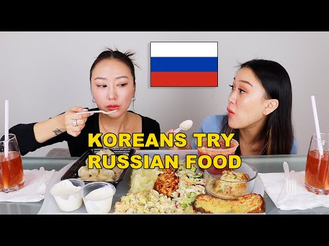 KOREAN SISTERS TRY RUSSIAN FOOD FOR THE FIRST TIME 🇷🇺