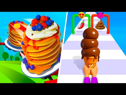 Pancake Run VS Stacky Ice Cream Runner - All Level Gameplay Android iOS New Update Ep13