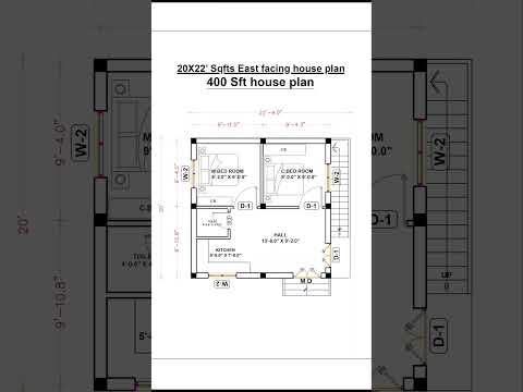 20x22 400sqfts 2bhk East facing house plan as per vastu #houseplan #house #viral #viralvideo #video