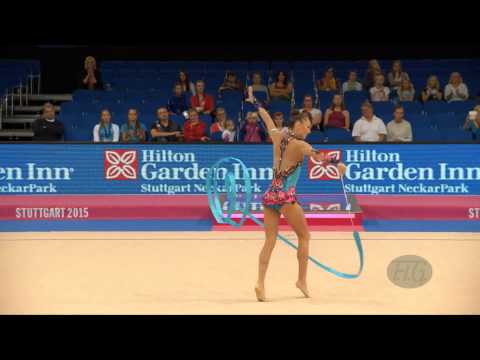 Anastasiya SERDYUKOVA (UZB) 2015 Rhythmic Worlds Stuttgart - Qualifications Ribbon