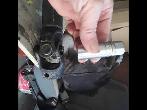Replacing U joint on steering shaft big truck
