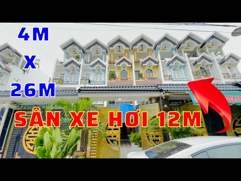 Nhà Bình Tân có Sân Xe Hơi 11m -  Tổng Diện tích 4m x 26m, Xây dựng kiên cố 3.5 Tấm 4m x 15m 