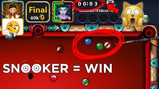 SNOOKER = WIN = 8 ball pool - Can you Win a tournament by Snookering Opponent - Gaming With K