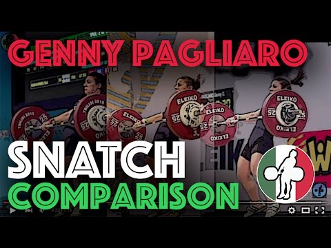 Genny Pagliaro (48) - Snatch & Clean Comparisons @ 2014 Europeans, 2014 Worlds, & 2015 Europeans