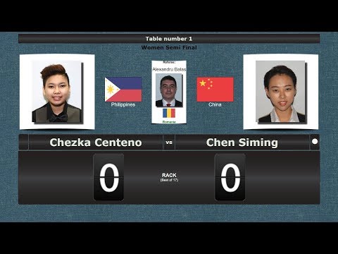 Pool Women 1/2 Final : Chezka Centeno vs Chen Siming