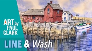 How to Paint a Fishing Shack - Motif No.1 in Watercolour with Line & Wash