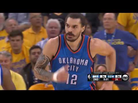 NBA, playoff 2016, Warriors vs. Thunder, Round 3, Game 5, Move 20, Steven Adams, dunk