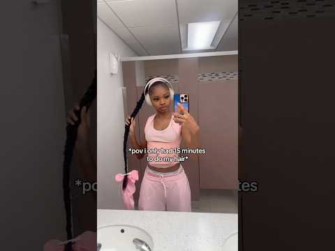 Rushed 2 do my hair😳 #shorts #hairstyle