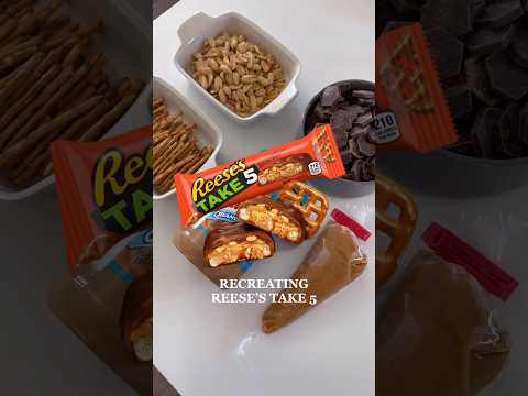 HOW TO MAKE REESE’S TAKE 5s AT HOME🥜✨🍫 #reeses #reesestake5