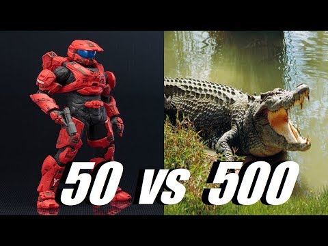 50 Halo Spartans vs 500 Crocodiles - Ultimate Epic Battle Simulator