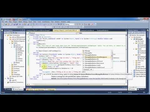 Creating A Report In Visual Studio 2010
