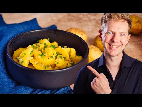 Classic potato salad with vinegar and oil