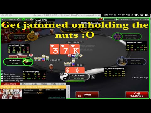 NL 200/500 ZOOM POKER - Got Jammed On, Holding The Nuts :D