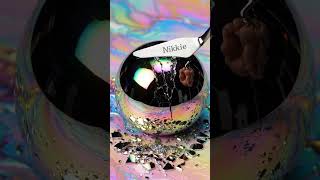 Chrome that cracks slime #asmr #viral #explore #foryou #slime #oddlysatisfying