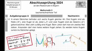 Abschlussprüfung Mathematik 2024 A1 Lösung Nachtermin (Daten Zufall)