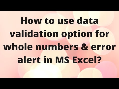 How to use data validation option for whole numbers error alert in MS Excel Urdu Hindi lesson 24