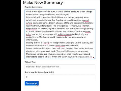 Howto summarize long form text