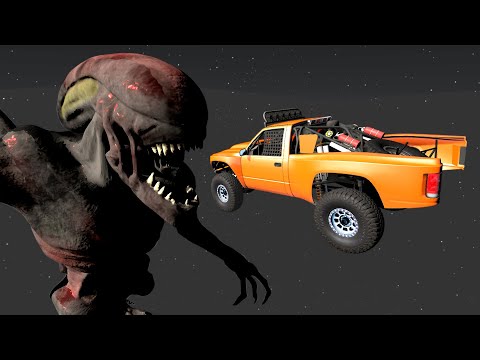 Dark Space Jumping With Alien - Beamng Drive | Mad Cars