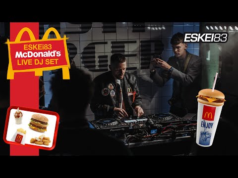 ESKEi83 playing a Live DJ Set in a McDonald's Restaurant (The ShakeBurger)
