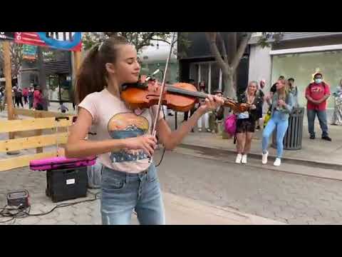 Dancing Girls dance to "Dance Monkey" - Tones and I | Street Performance - Karolina Protsenko Violin