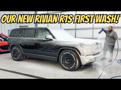 Thumbnail for Our New Rivian R1S First Wash! 1,000 Mile Roadtrip Cleanup by Rivian