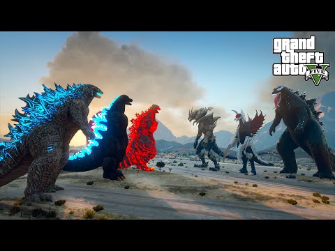 Godzilla Heisei Godzilla Shin Godzilla vs Venom Godzilla Team - GTA V Mods