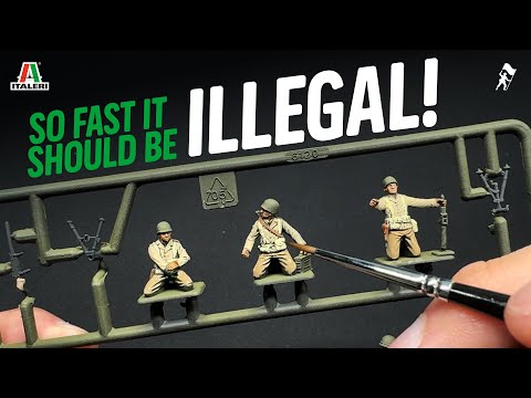 Painting Italeri World War Two United States infantry on the sprue