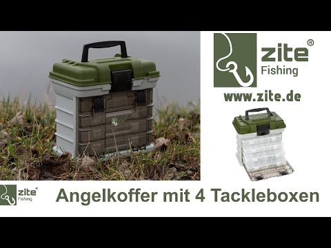 Angelkoffer mit 4 Tackleboxen 27x18x26cm als Gerätekoffer Zite Fishing (Produktvideo)