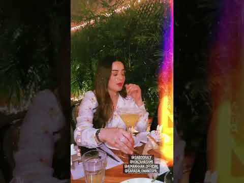 Minal Khan and Saboor Ali enjoying dawat after wedding first time