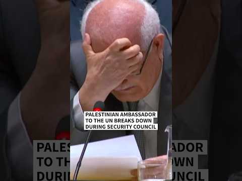 Palestinian ambassador to the UN breaks down when describing children’s suffering | AFP #shorts