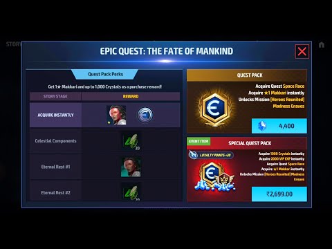 Unlocking Makkari - Marvel Future Fight | Purchasing Eternals Deluxe Package | Unlocking Space Race