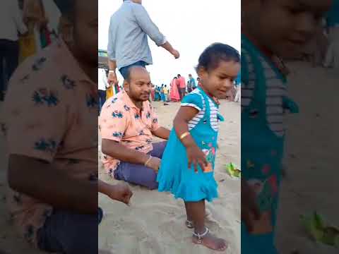 jas kutty fun with ⛱️ beach#trending baby video@rajeswari raji♥️♥️