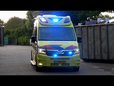 [Primeur] A1, Otaris TGE Ambulance 03-106 Annen naar een ongeval in Zuidlaren