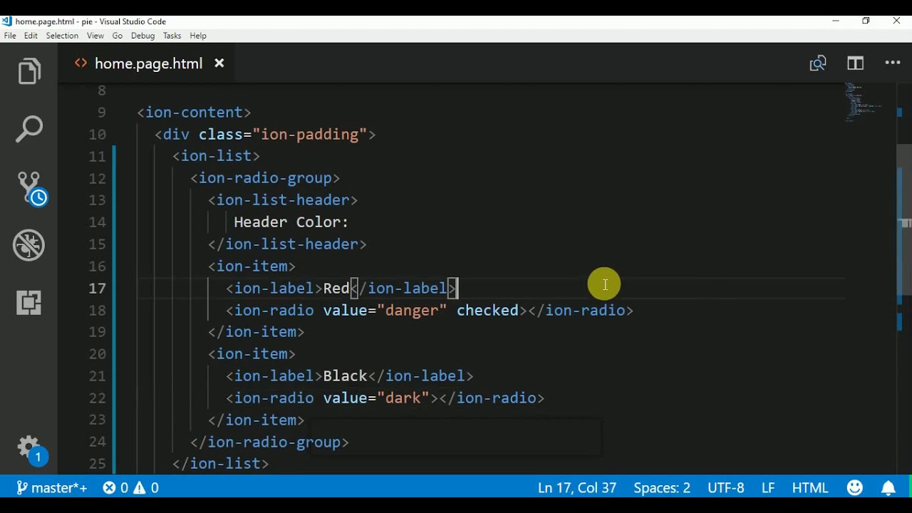 Ionic4 Radio Button Group