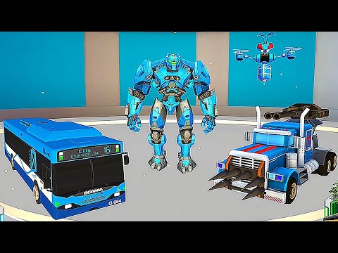 Flying Bee Robot Truck Bus Red Robot Tree Robot Transformation - Android iOS Gameplay