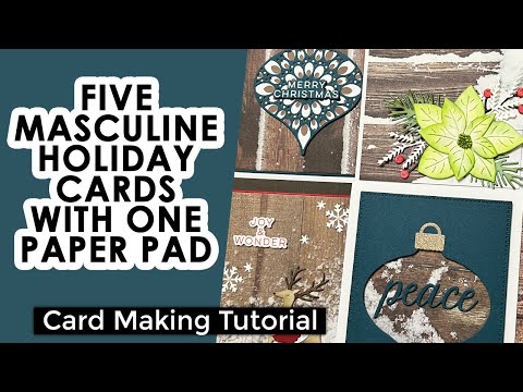 Ein fantastisches Papierpaket – Fünf festliche Karten für Männer | Bastelanleitung