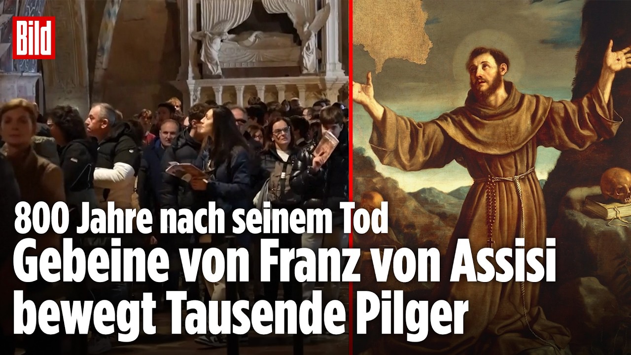 TAUSENDE PILGERER STEHEN SCHLANGE: Gebeine von Franz von Assisi erstmals öffentlich ausgestellt