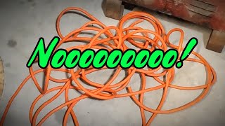 What An IDIOT!  Scrapping An Extension Cord - Shocking Result!  (Or Not)