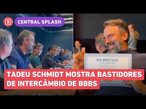Tadeu Schmidt shows a meeting about Big Brother in the Netherlands and celebrates the award, watc...