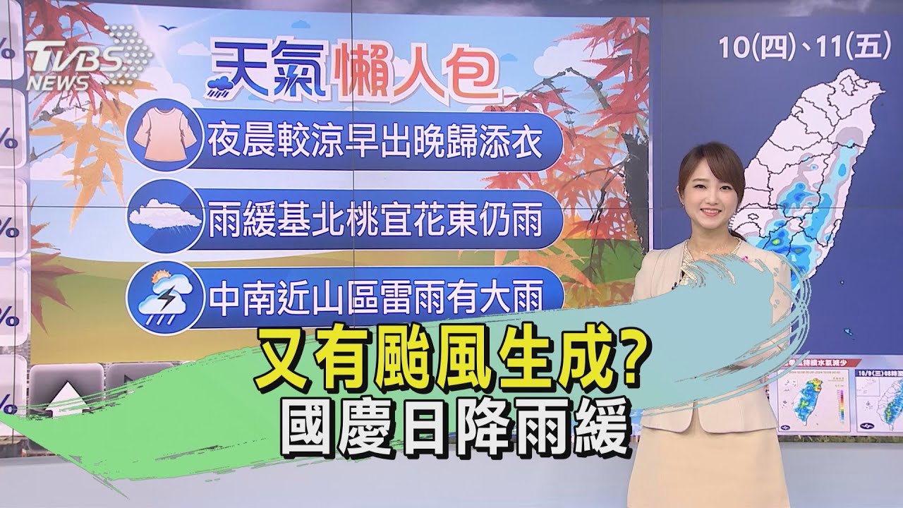 天氣／又有颱風生成？　國慶日降雨緩