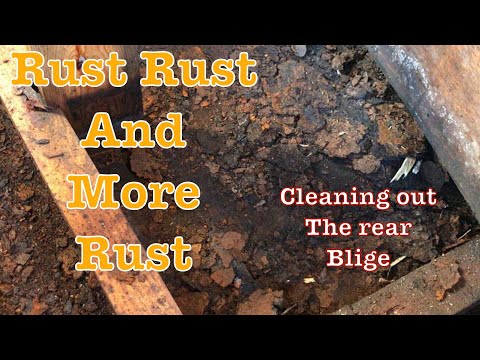 Rust Rust and More RUST, Stripping out of the rear cabin to get access to the bilge