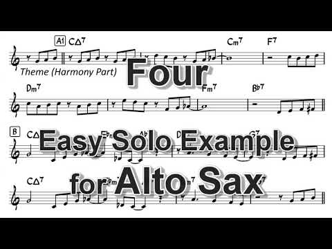 Four - Easy Solo Example for Alto Sax