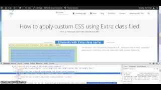How to Apply Custom CSS using "Extra Class" Field