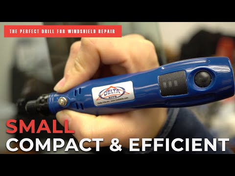 Small, compact and efficient windshield repair drill