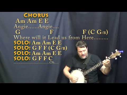 Angie (Rolling Stones) Banjo Cover Lesson in Am with Chords/Lyrics