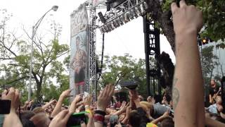 The Wonder Years Soupy flips from a tree at Riot Fest